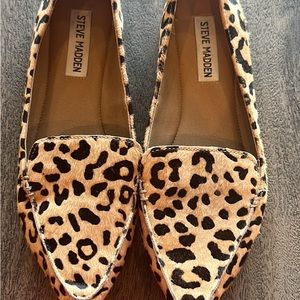 Steve Madden leopard loafers